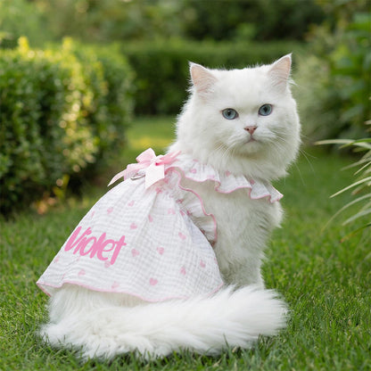 Personalized Pet Floral Bowknot Dress | inCloth38