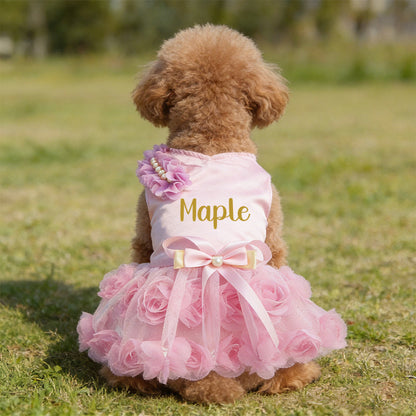 Personalized Name Pet Satin Princess Dress | inCloth50