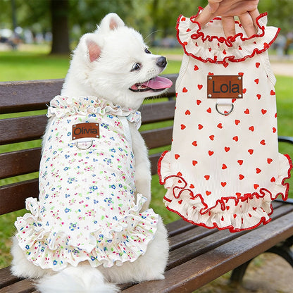 Personalized Leather Patch Name Pet Dress | inCloth32